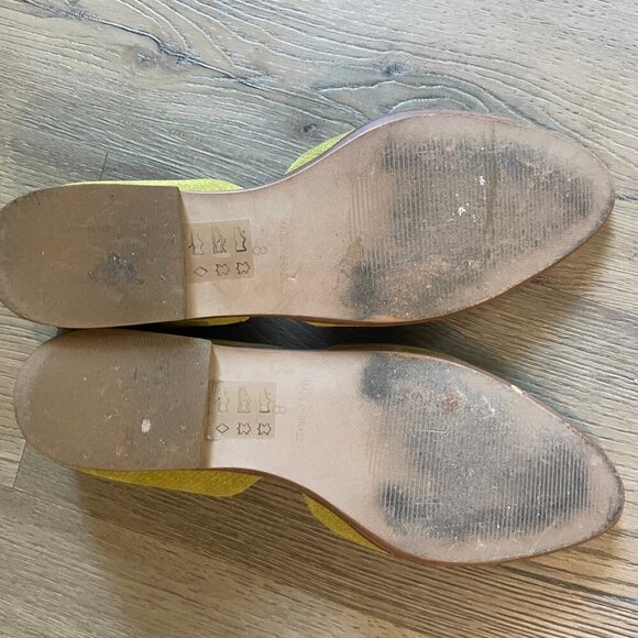 Madewell The Marisa D’Orsay Embossed Yellow Suede Flat Size 8 Fall - Picture 8 of 10